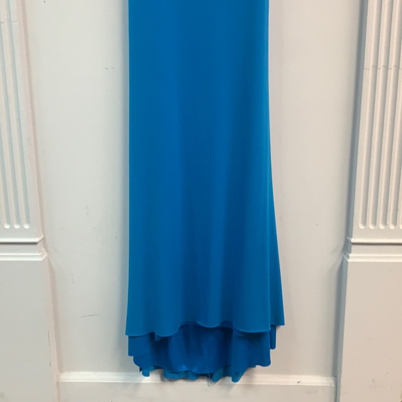Long blue prom dress with empire waist line - Picture 2 of 6